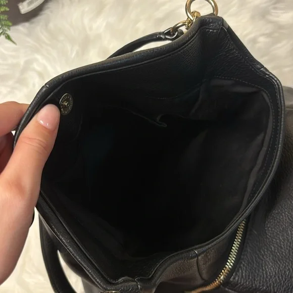 Coach Black Leather Hobo Tote Bag - Picture 7 of 11